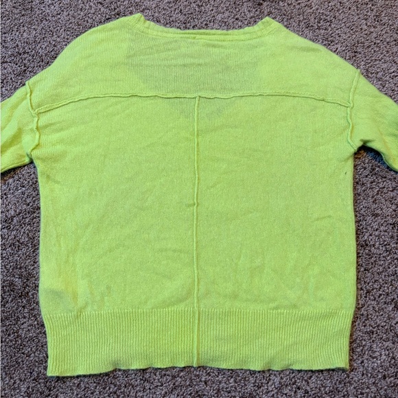 Free People Lime V-Neck Sweater - Picture 9 of 12